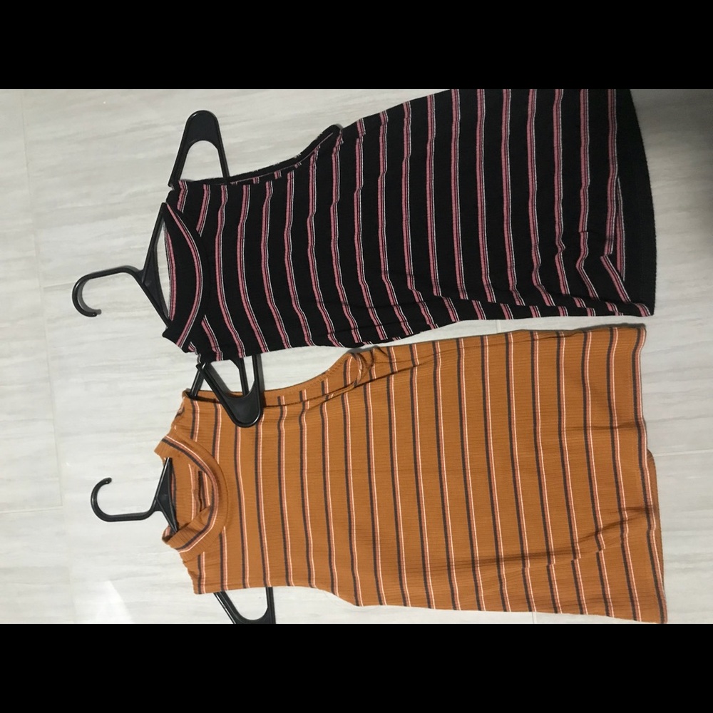 Stripped sleeveless shirts